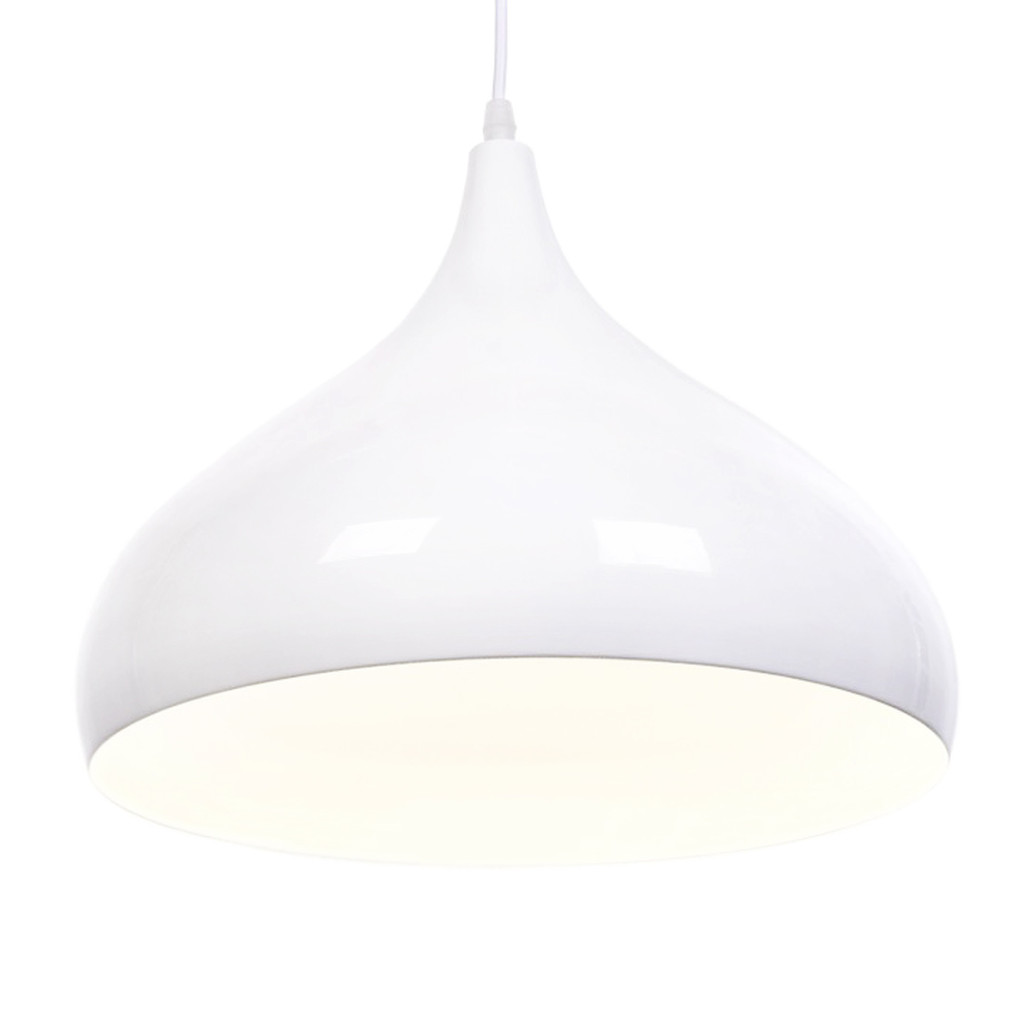 Moderná biela kovová závesná lampa FOLINA v škandinávskom štýle - Lumina Deco obrázok 1