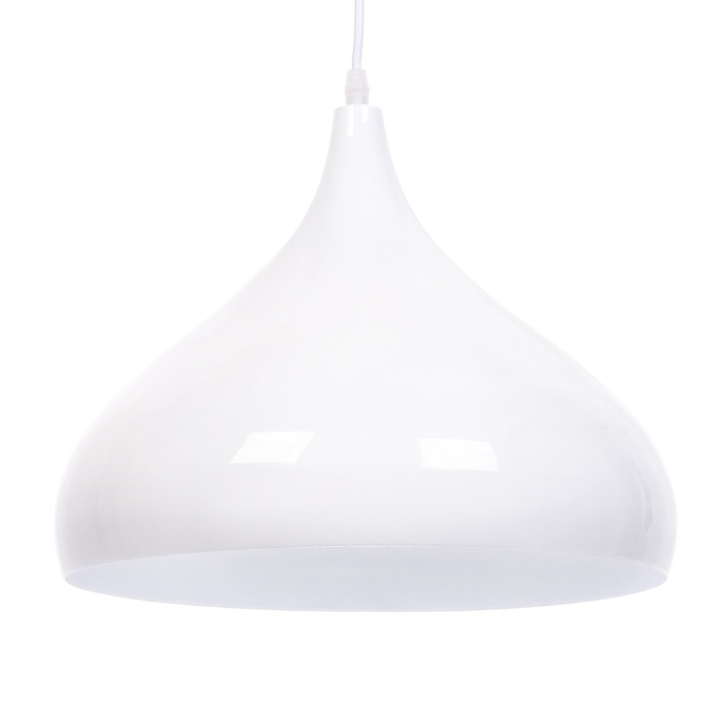 Moderná biela kovová závesná lampa FOLINA v škandinávskom štýle - Lumina Deco obrázok 2