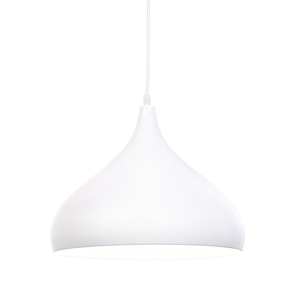 Moderná biela kovová závesná lampa FOLINA v škandinávskom štýle - Lumina Deco obrázok 4