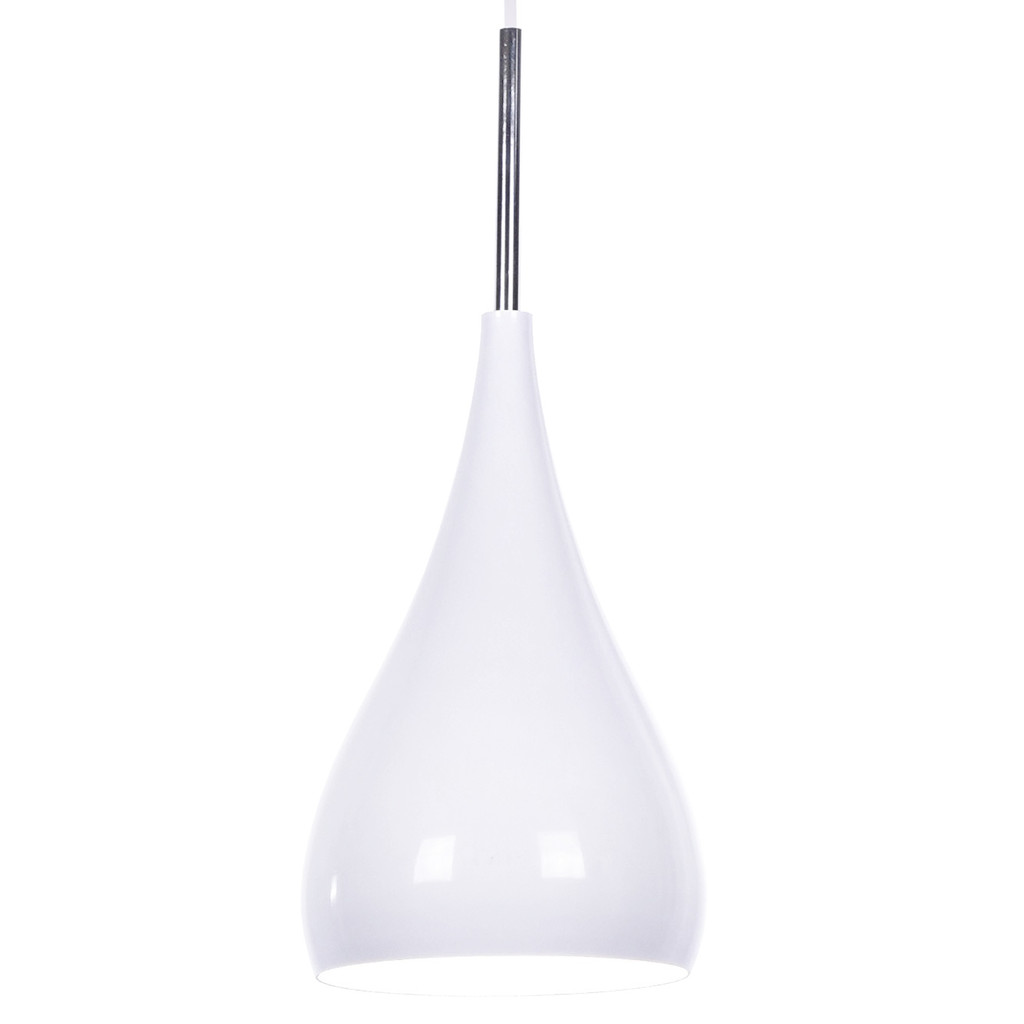 Nowoczesna metalowa lampa wisząca SIMPLE w kolorze białym z połyskiem - Lumina Deco zdjęcie 1