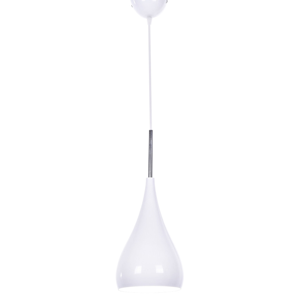 Nowoczesna metalowa lampa wisząca SIMPLE w kolorze białym z połyskiem - Lumina Deco zdjęcie 2
