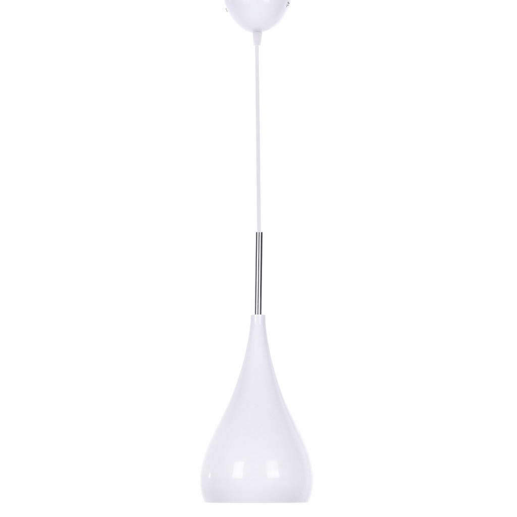 Nowoczesna metalowa lampa wisząca SIMPLE w kolorze białym z połyskiem - Lumina Deco zdjęcie 3