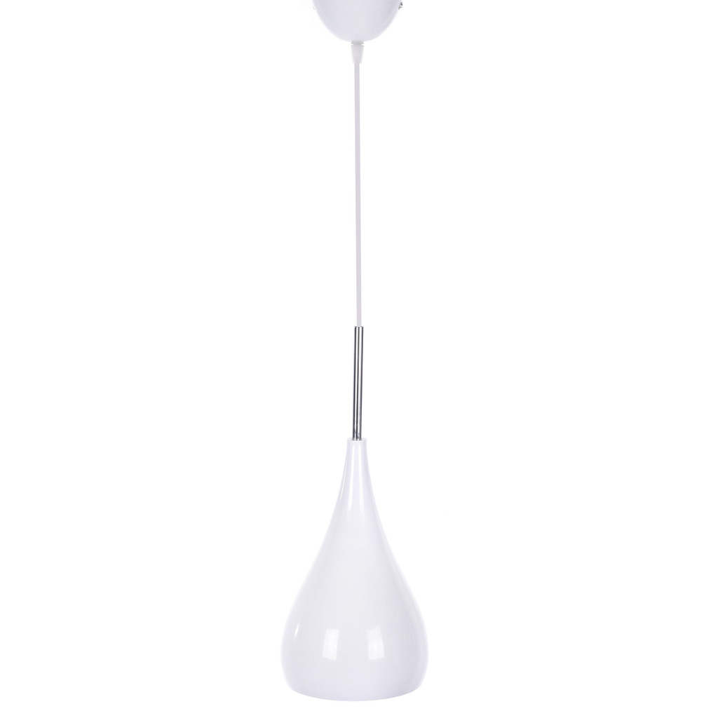 Nowoczesna metalowa lampa wisząca SIMPLE w kolorze białym z połyskiem - Lumina Deco zdjęcie 4