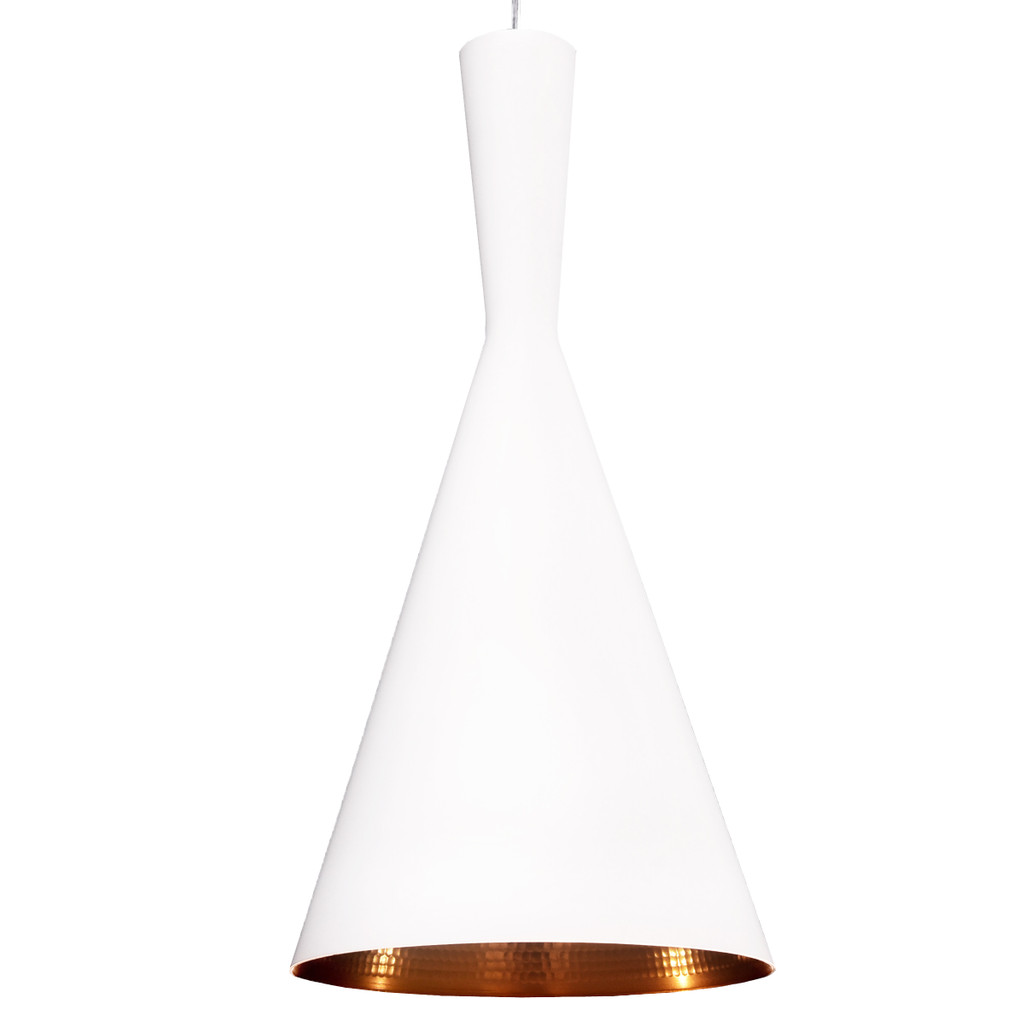 Bílý lustr FOGGI 12A svislá loftová lampa, zlatý vnitřek - Lumina Deco obrázek 1