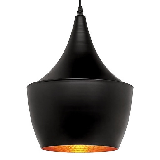 Černá loftová závěsná lampa FOGGI 12B kulatá vevnitř zlatá - Lumina Deco obrázek 1