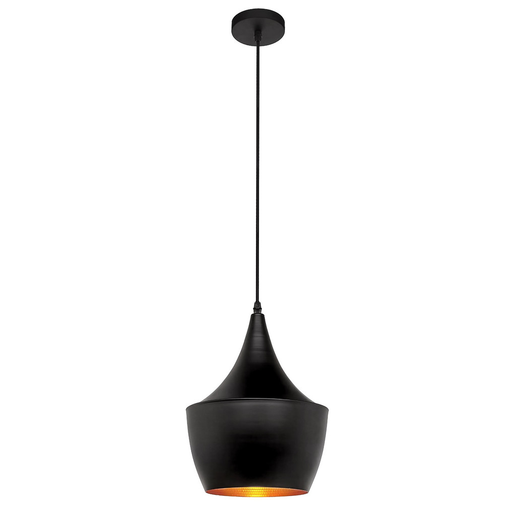 Závesná lampa, dizajnové loftové svietidlo FOGGI 12B, čierna a zlatá - Lumina Deco obrázok 3
