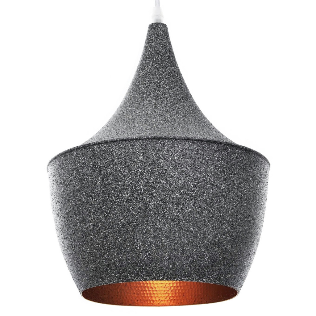 Granitowa, industrialna lampa wisząca ze złotym wnętrzem FOGGI 12B, skandynawska - Lumina Deco zdjęcie 1