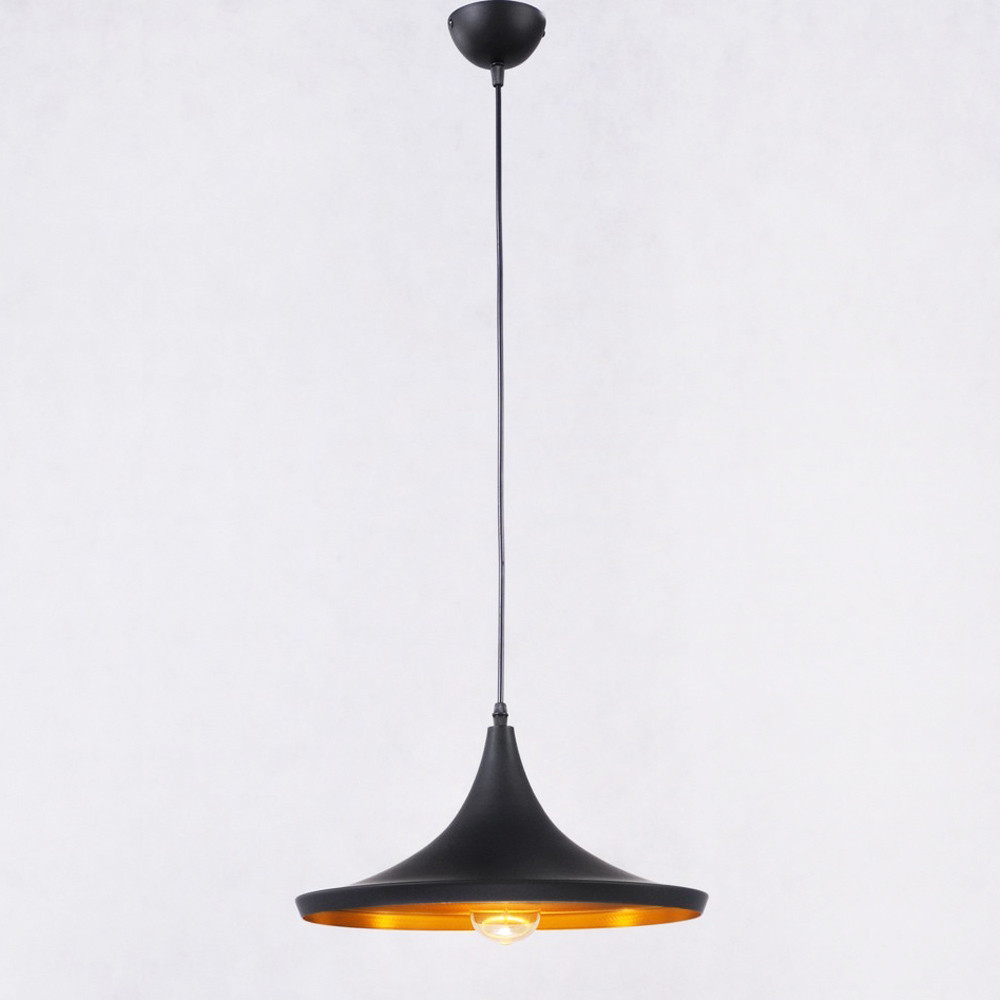 Černé minimalistické stropní svítidlo, závěsná lampa FOGGI 12C zlatý vnitřek, loftová, skandinávská - Lumina Deco obrázek 3
