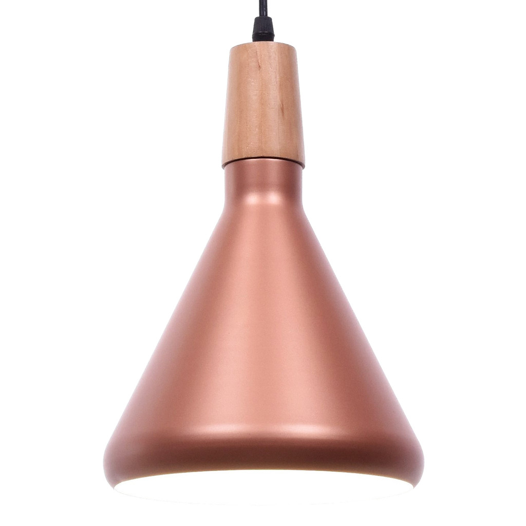 Skandynawska lampa wisząca BAFIDO A1 w kolorze różowego złota nowoczesna stożkowa - Lumina Deco zdjęcie 1