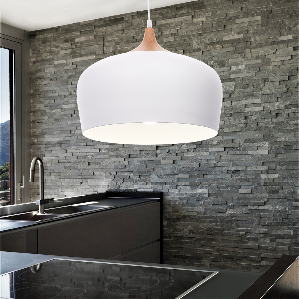 Skandinávská moderní závěsná lampa lustr CONSI kovová matně bílá - Lumina Deco obrázek 4