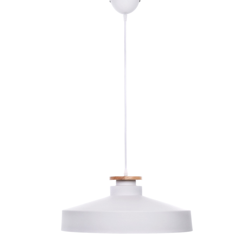 Biała lampa wisząca LUDOR nowoczesna industrialna okrągła - Lumina Deco zdjęcie 3