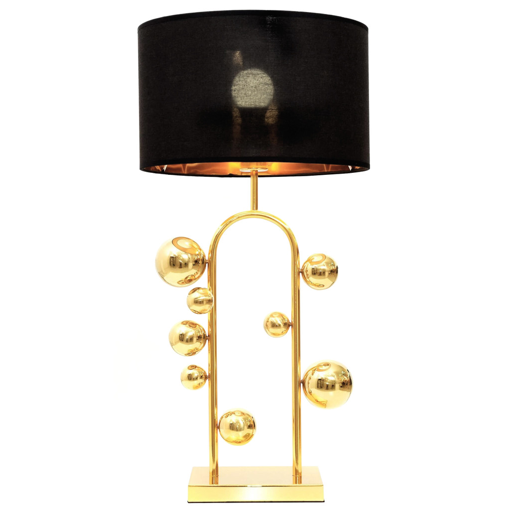 Designerska, stylowa lampka nocna SELARI czarno-złota - Lumina Deco zdjęcie 3