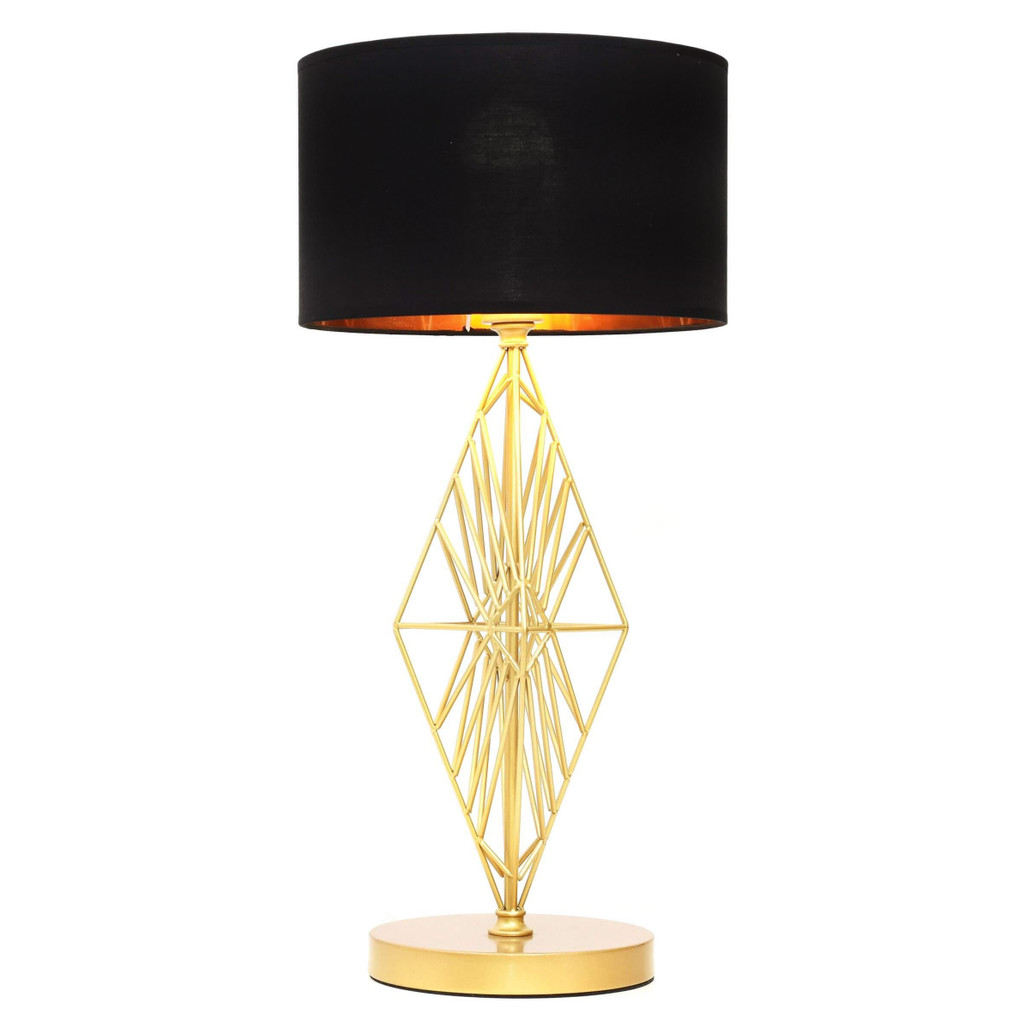 Elegancka, czarno-złota lampka biurkowa, nocna SALVARI, w stylu glamour - Lumina Deco zdjęcie 1