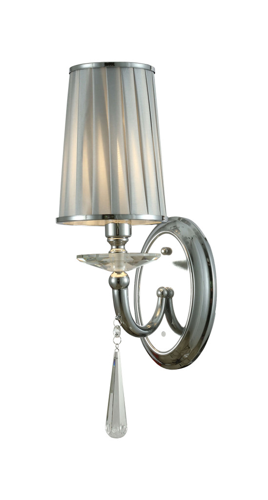 Klasická elegantní chromovaná nástěnná lampa FABIONE s krystaly - Lumina Deco obrázek 1