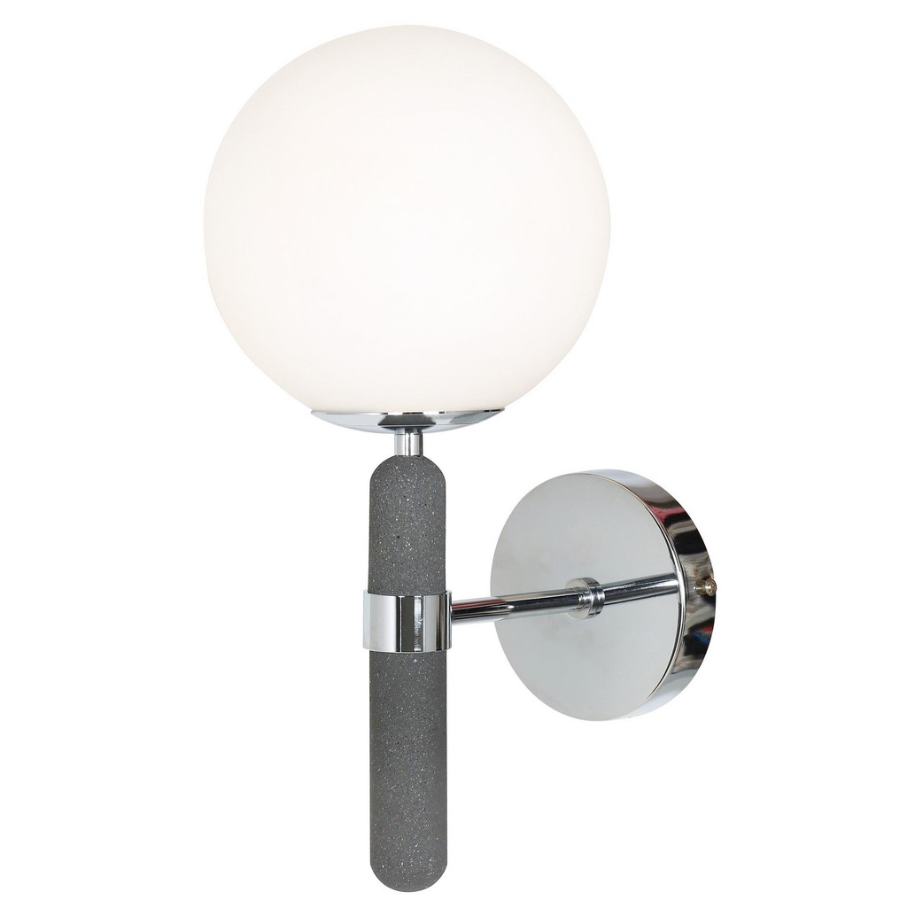 Chromovaná nástěnná lampa, svítidlo GRANINO D20, moderní design, betonová rukojeť - Lumina Deco obrázek 1