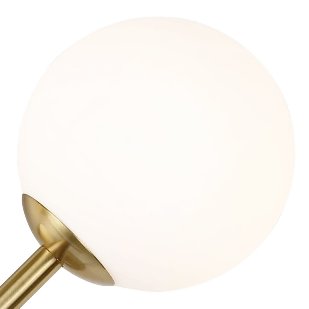 Moderná nástenná lampa DINARI W2 vo farbe mosadze, dve biele sklenené tienidlá - Lumina Deco obrázok 2