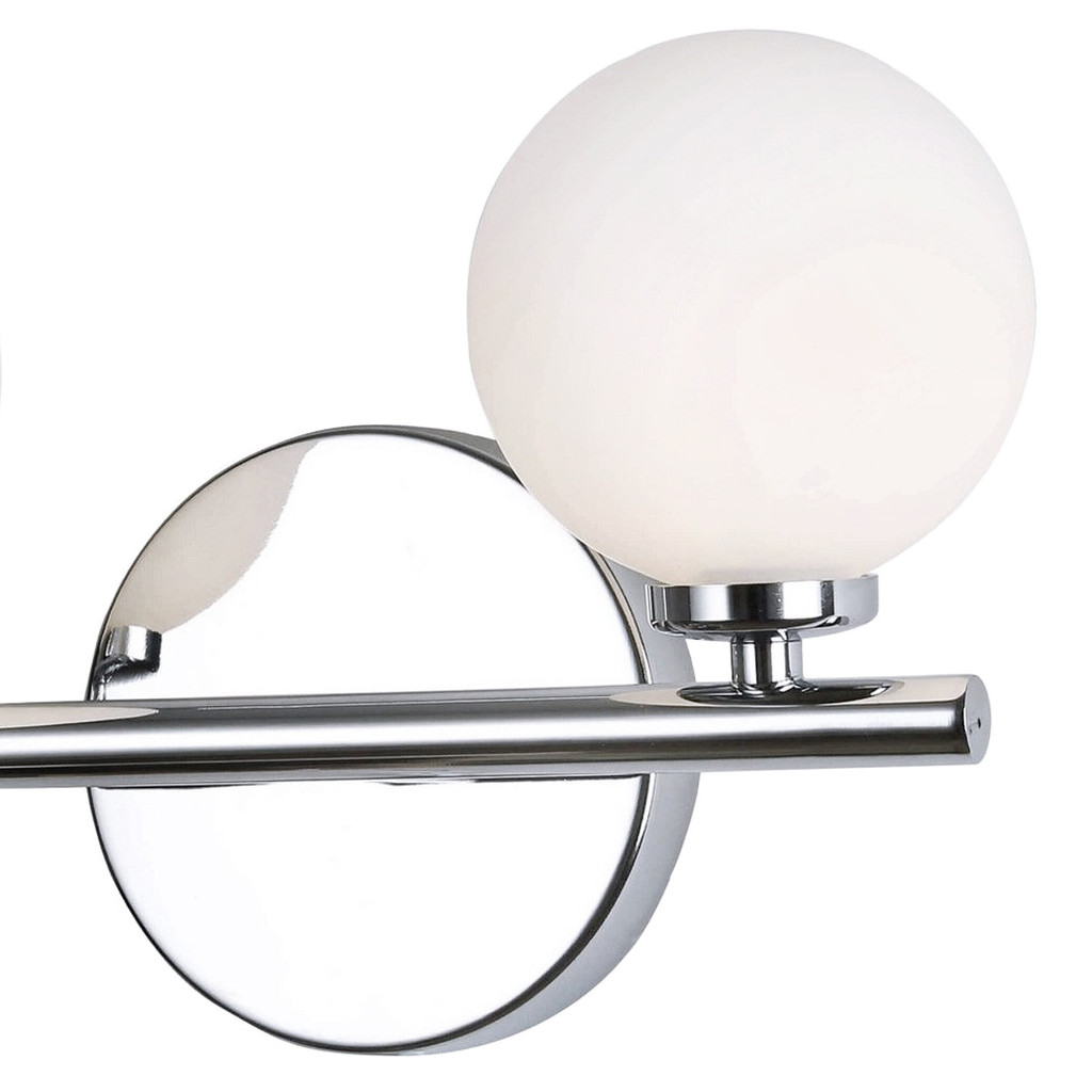 Dvojitá chromová nástěnná lampa MARSIADA s bílými moderními stínítky - Lumina Deco obrázek 2
