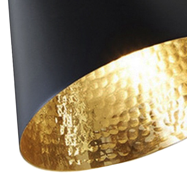 Černé skandinávské nástěnné svítidlo FOGGI W1 kónické stínidlo uvnitř zlaté - Lumina Deco obrázek 2