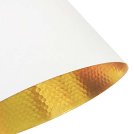 Moderní bílá nástěnná lampa FOGGI W1 zlatý vnitřek, vertikální lampička - Lumina Deco obrázek 2