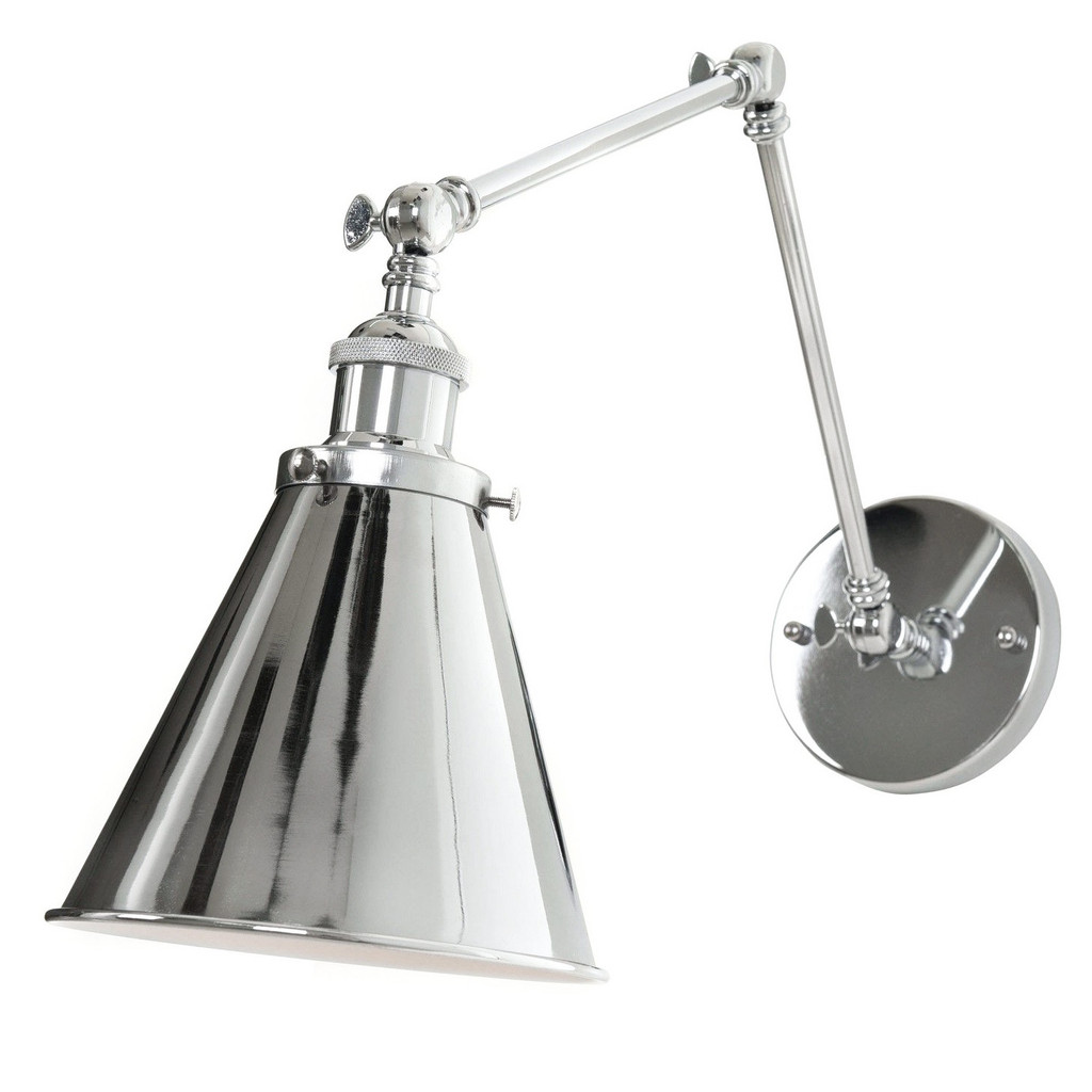 Chromová nástěnná lampa RUBI W2, kovové svítidlo, nastavitelné rameno - Lumina Deco obrázek 3