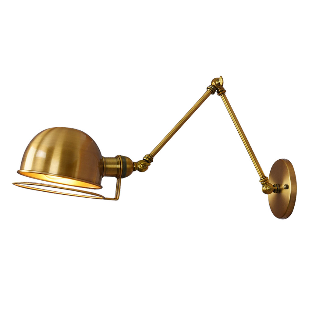 Nástěnná lampička, mosazné industriální svítidlo GLUM W2 nastavitelná kloubová, pro čtení, zlatá mosaz - Lumina Deco obrázek 1