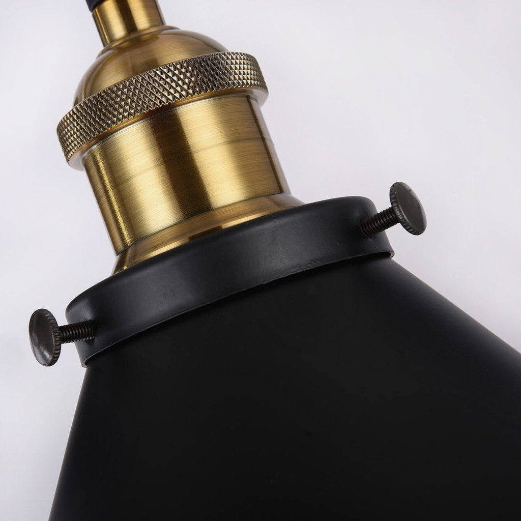Dvojitá černá nástěnná lampa GUBI DUO kovová, loftová - Lumina Deco obrázek 4