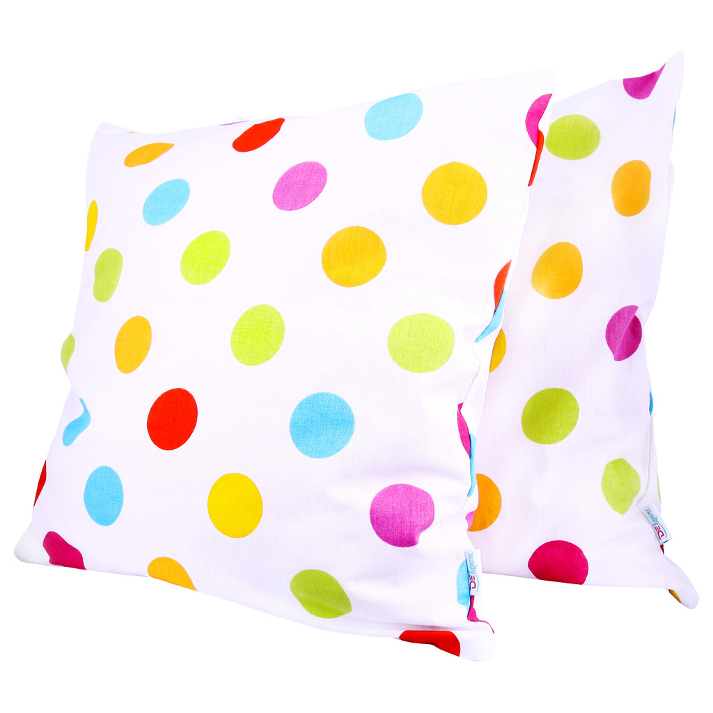 Poszewka na poduszkę dekoracyjną w duże, kolorowe grochy, kropki 4 cm - Dekoori zdjęcie 3