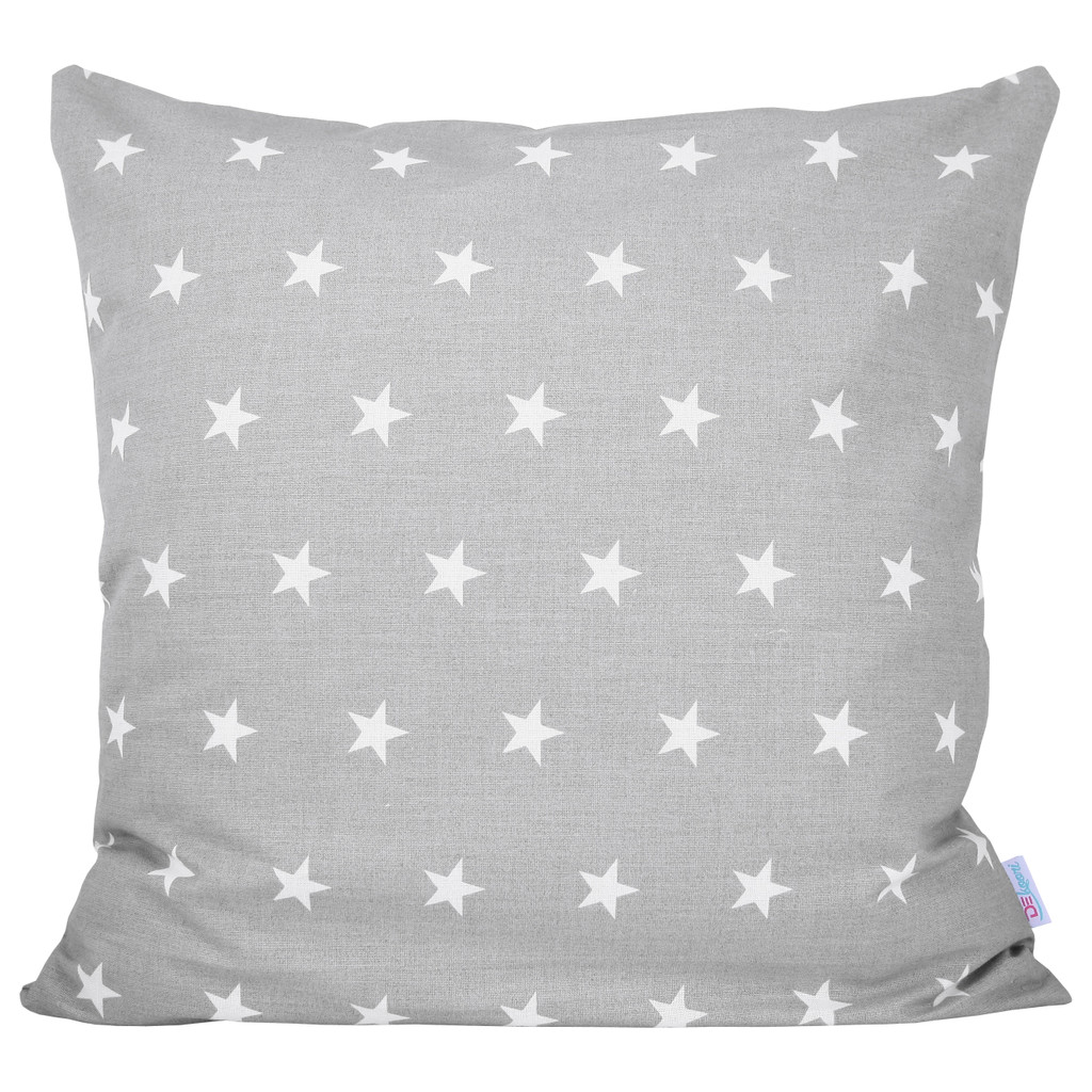 Szara poszewka na poduszkę dekoracyjna w białe gwiazdki 2,2 cm - Dekoori zdjęcie 1
