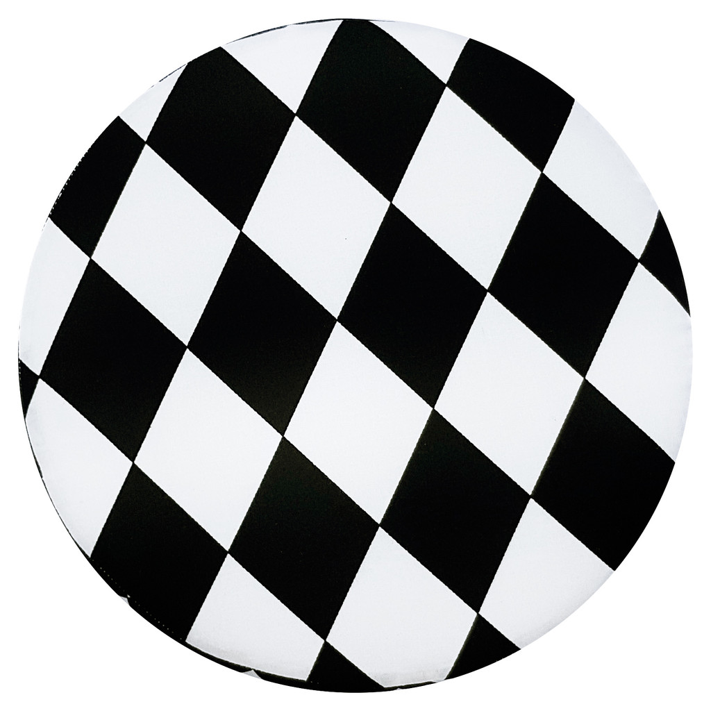 Modern pouffe, glamour style stool, harlequin pattern RHOMBS white and black - Lily Pouf image 3