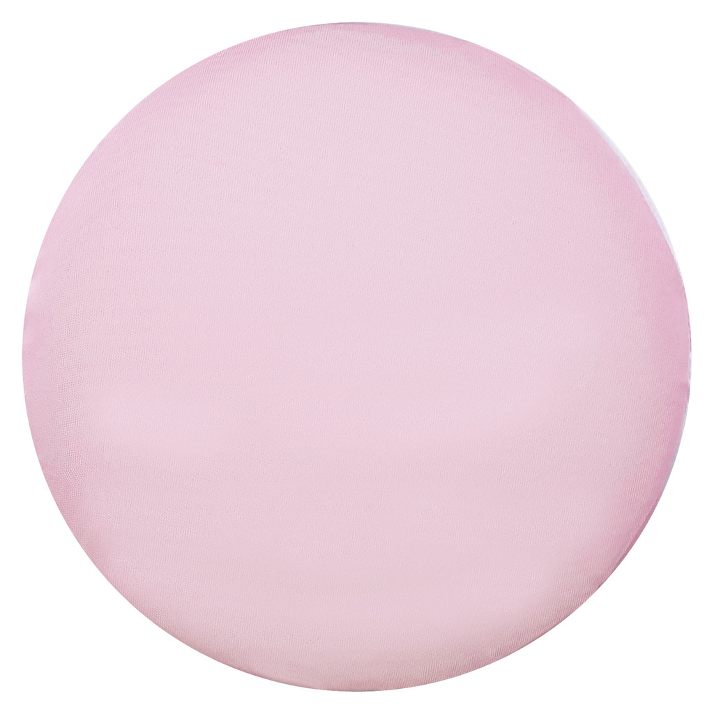 One-coloured light pink dressing table stool, for a girl's room, soft smooth cover - Lily Pouf image 3
