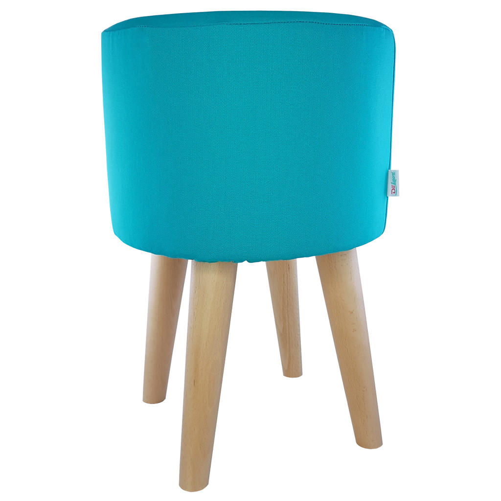 Tyrkysová taburetka, puf v trendovej farbe, praktický stolček s jednofarebným poťahom - Lily Pouf obrázok 2