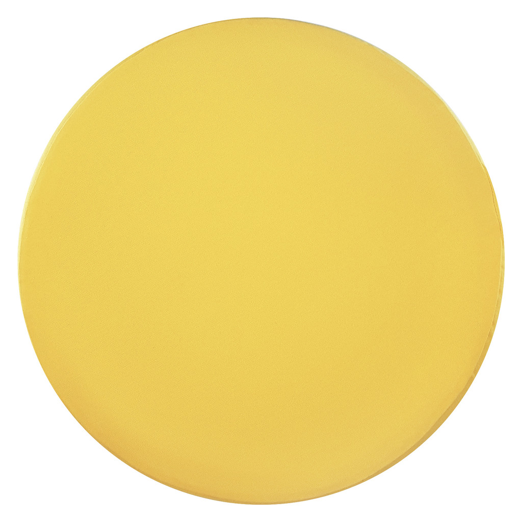 Modern yellow stool, pouffe for living room, terrace, smooth cover, warm yellow - Lily Pouf image 4