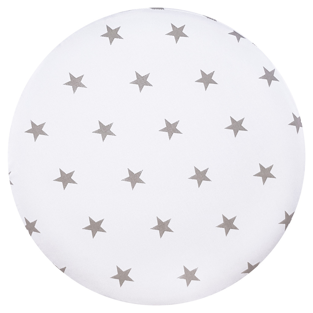 Roztomilý bílý puf do obýváku, ložnice s šedými hvězdami 2,2 cm - Lily Pouf obrázek 3