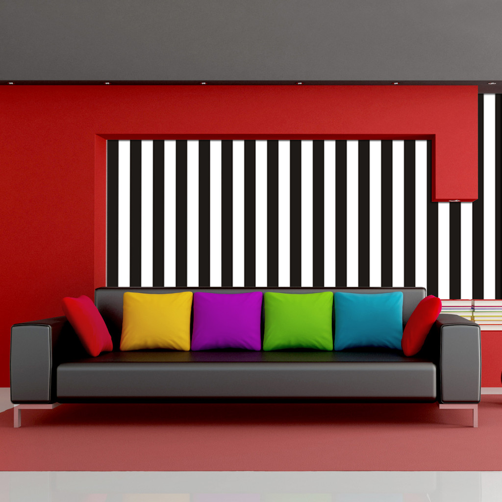 White and black vertical striped wallpaper - Dekoori image 4