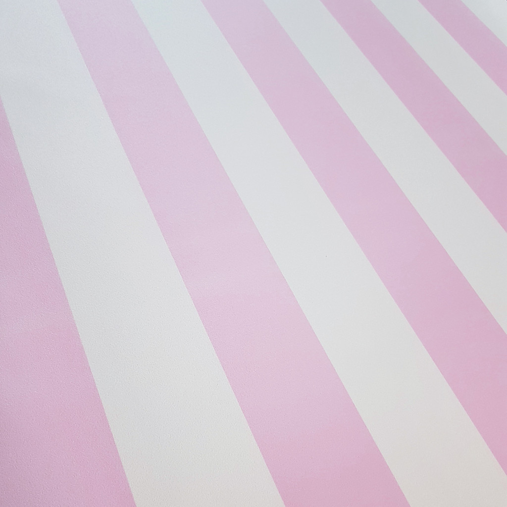Pink and white vertical striped wallpaper - Dekoori image 3