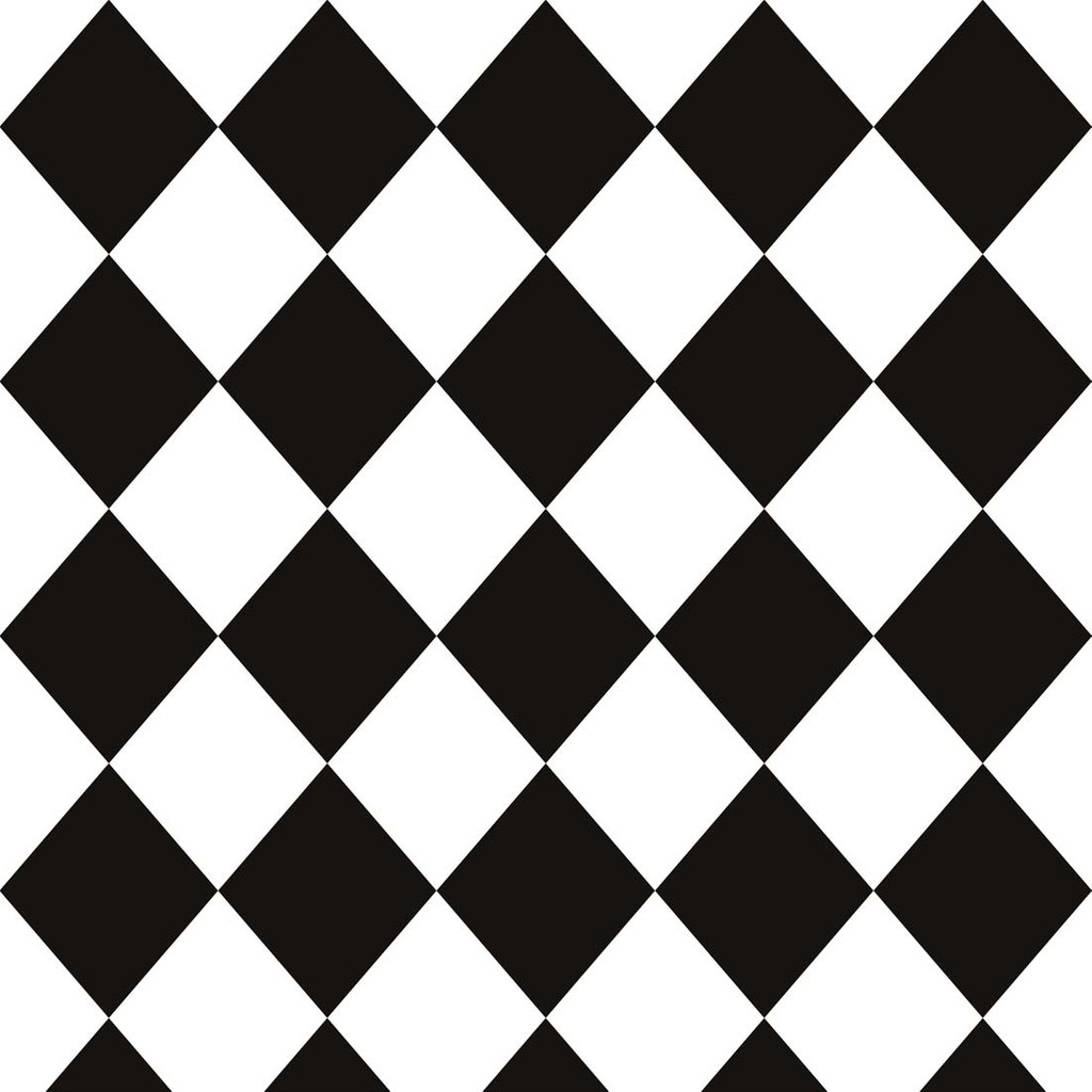 Geometrická tapeta s bielymi a čiernymi kosoštvorcami - Dekoori obrázok 1