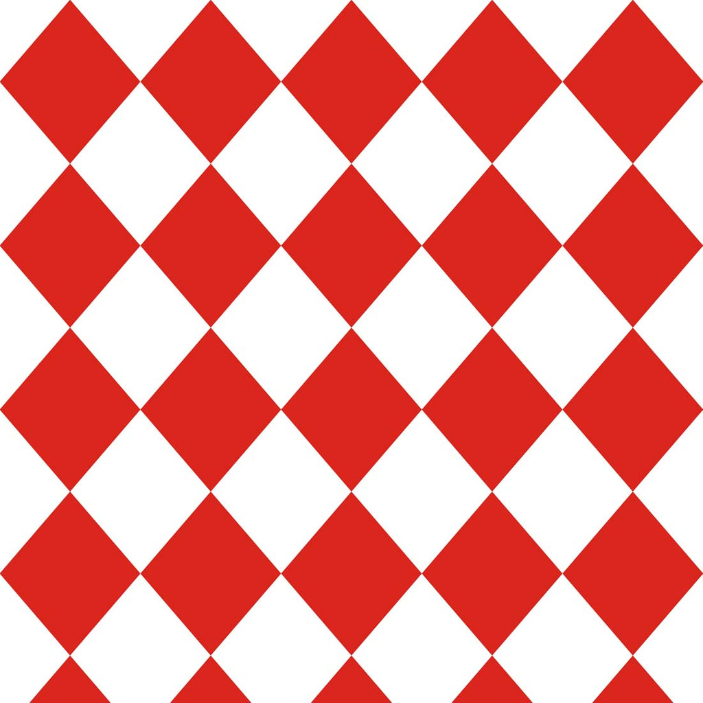Geometrická tapeta s bielo-červenými kosoštvorcami - Dekoori obrázok 1