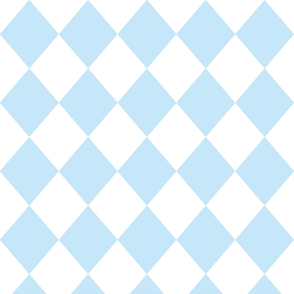 Tapeta s bílými a blankytně modrými kosočtverci - Dekoori obrázek 1