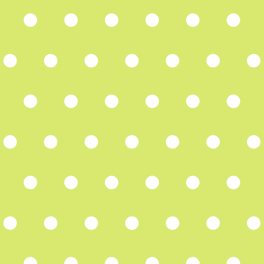Tapeta zelená, limetková s bílými puntíky, tečkami 5 cm - Dekoori obrázek 1