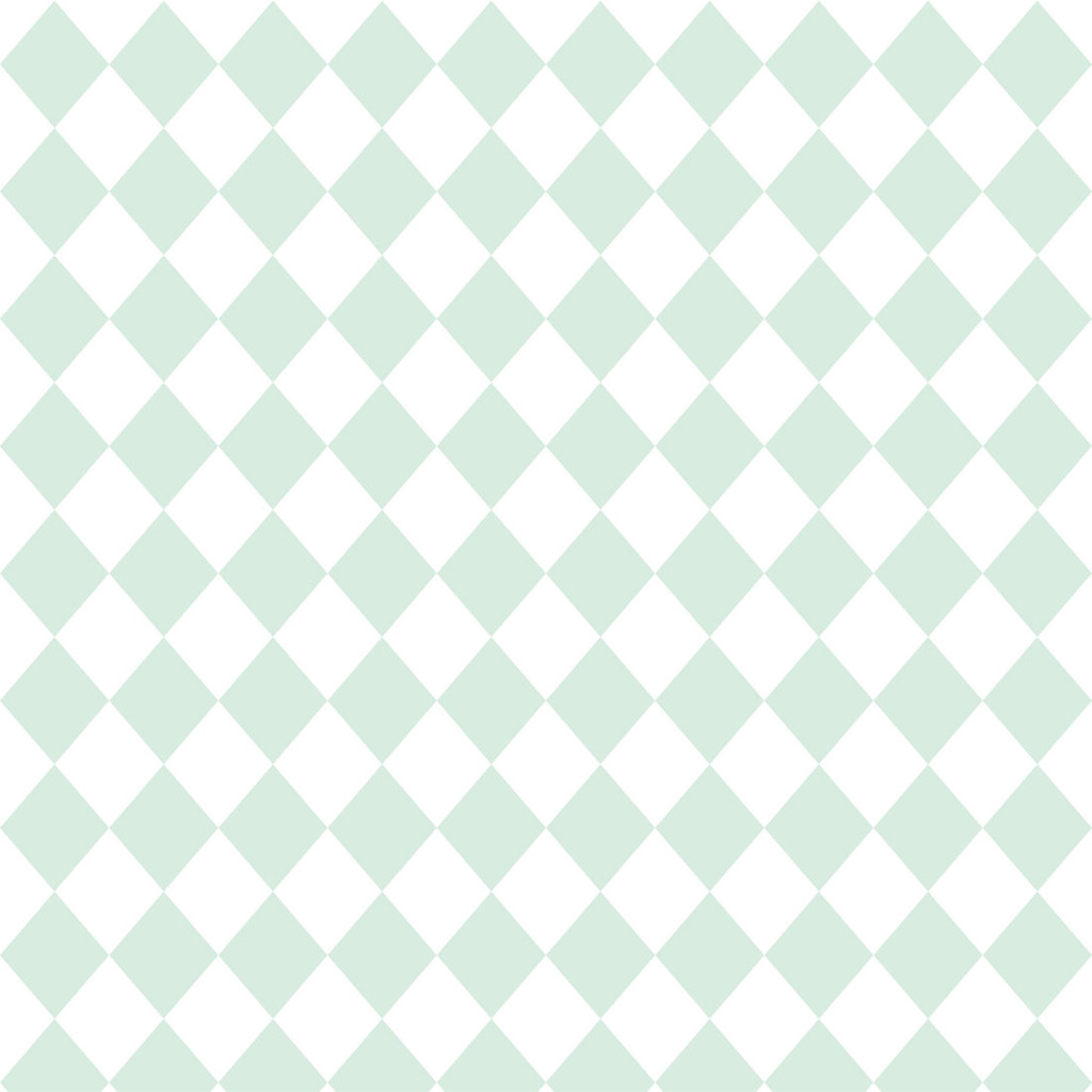 White and mint mini harlequin wallpaper - Dekoori image 1