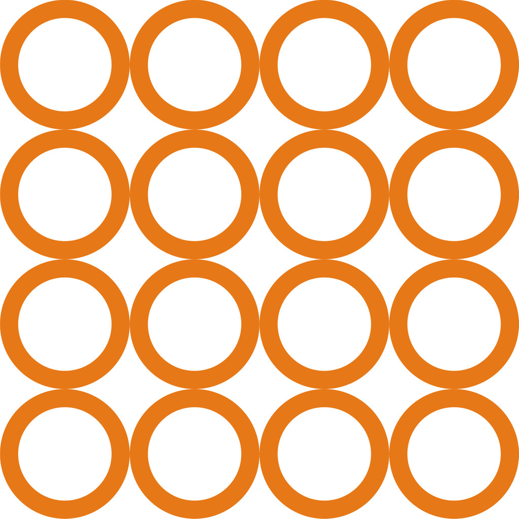 Biela tapeta s veľkými oranžovými kruhmi, kolieskami - Dekoori obrázok 1