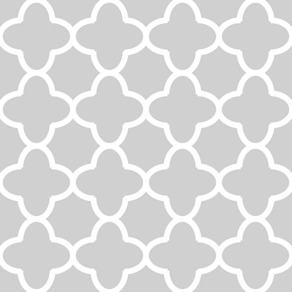 Grey and white quatrefoil oriental pattern wallpaper - Dekoori image 1
