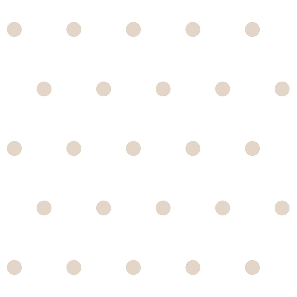 White and beige 5 cm dots wallpaper - Dekoori image 1