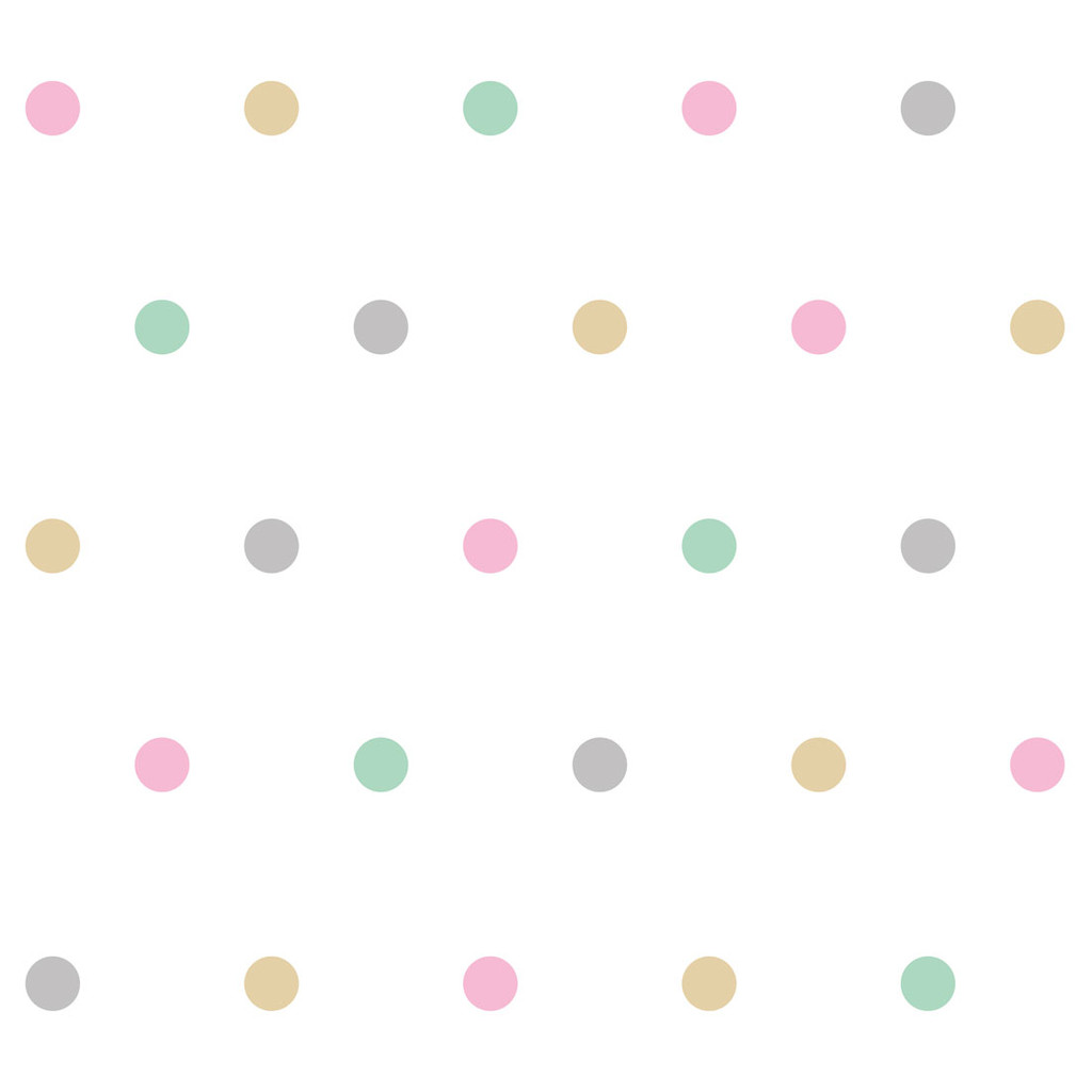 Colourful pastel 5 cm dots wallpaper - Dekoori image 1