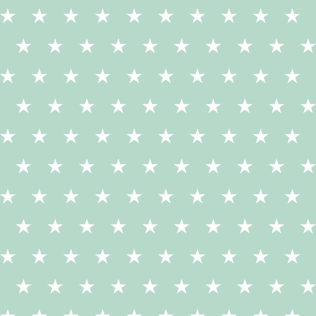 Mint and white 5 cm stars wallpaper - Dekoori image 1