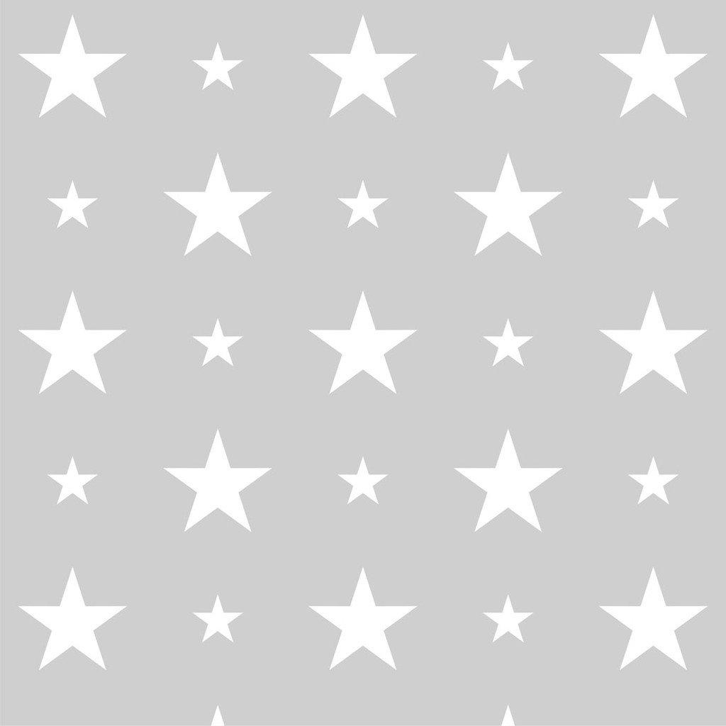 Šedá tapeta s bílými hvězdami 15 a 7 cm - Dekoori obrázek 1