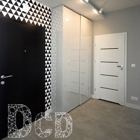 White and black triangle patterned wallpaper - Dekoori image 4