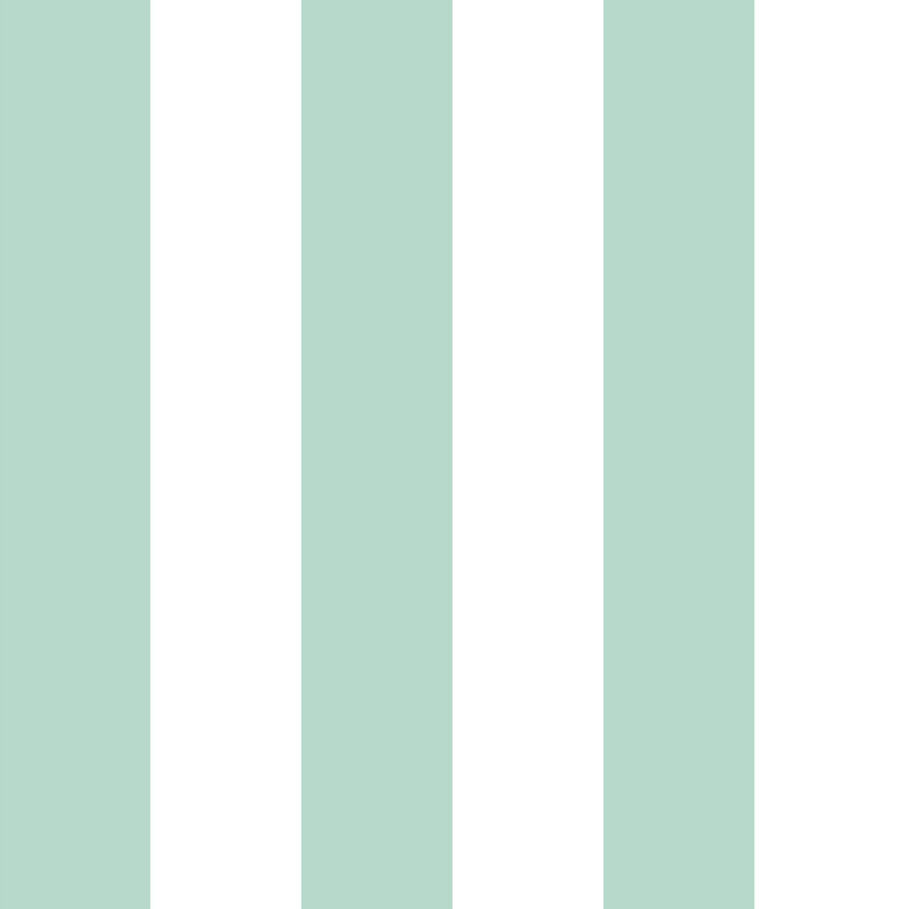 White and mint vertical striped (stripes:16,6 cm) wallpaper - Dekoori image 1
