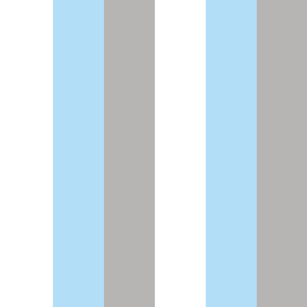 Tapeta se svislými bílými, blankytně modrými a šedými pruhy šířky 16,6 cm - Dekoori obrázek 1