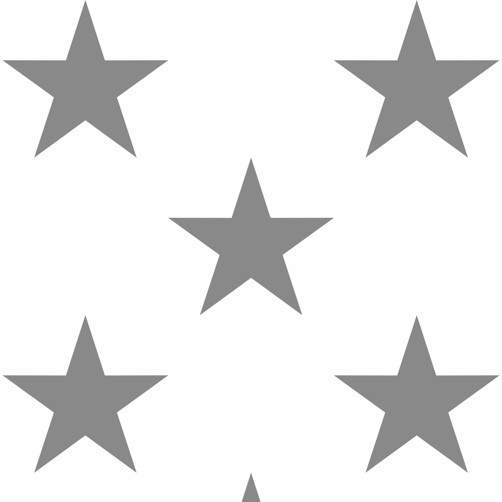 Biela tapeta s veľkými sivými hviezdami, HVIEZDY 33 cm - Dekoori obrázok 1